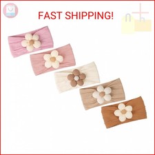 C LLOT 5 Pcs Baby Flower Headbands Baby Girls Nylon Headbands Soft Hairbands Hai