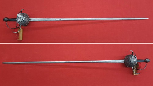 Classic Continental Pierced Cup Rapier With Exceptionally Long Blade Circa 1625