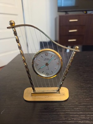 Linden Black Forest Harp-Shaped Alarm Clock made in West Germany
