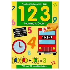Preschool Sticker Activity Book 123 Learning to Count Children Educational book