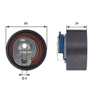 Spannrolle Zahnriemen Gates T43163 FÜR Fiat FÜR Iveco Zahnriemenspannrolle