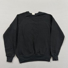 Lee Sweatshirt Mens medium Black Fleece Crewneck Pullover Blank Made USA
