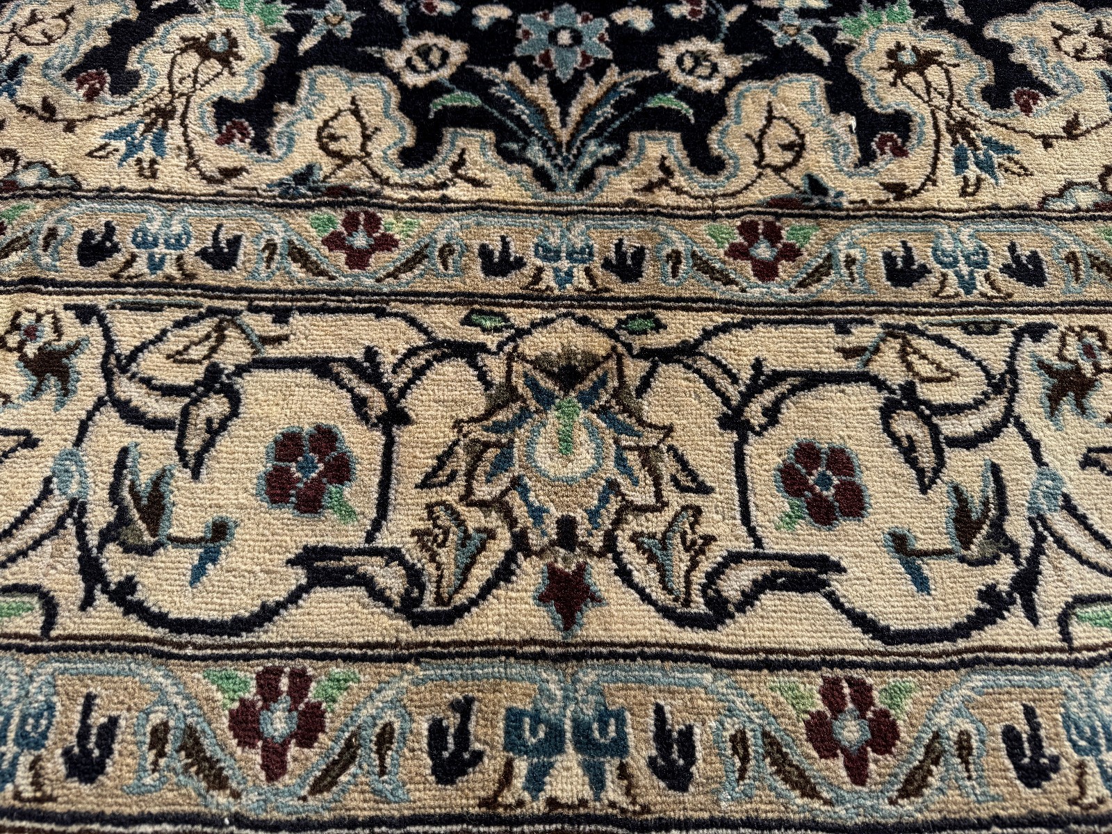 7x10 BLUE ORIENTAL RUG ANTIQUE wool vintage handmade handwoven fine 6x9 7x9 6x10