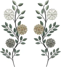 MorningRo 2 Pcs Metal Wall Art, Vintage Leaf Wall Decor, 15.75 Inch, Indoor/Outd