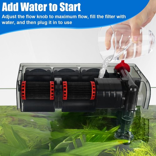 Hang-On-Back Aquarium Filter 20-50 Gallon | Quiet, Adjustable Flow, Dual - Picture 6 of 9