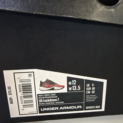 Under Armour UA Lockdown 6 Men's 12 Red/Black 