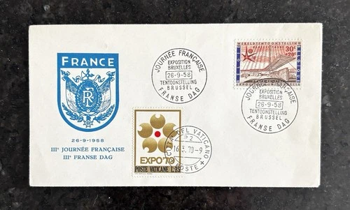 BELGIUM FDC COMMEMORATING FRENCH DAY AT THE BRUSSELS WORLDS FAIR