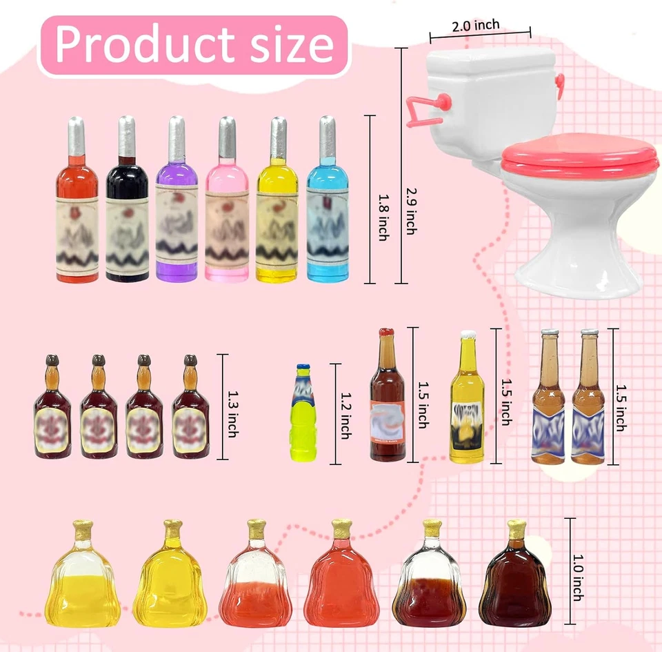 Topper para pasteles de inodoro 1 pieza y botellas de vino en miniatura adornos para cupcakes de pasteles 21 piezas, Fu Foto 2 de 4