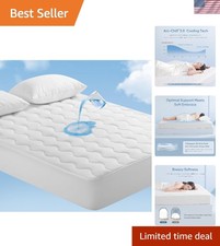 Queen Cooling Mattress Pad - Waterproof  Hypoallergenic for Hot Sleepers