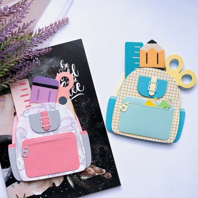 Schoolbag Pencil Metal Cutting Dies Stencil Scrapbooking Embossing Paper Craft