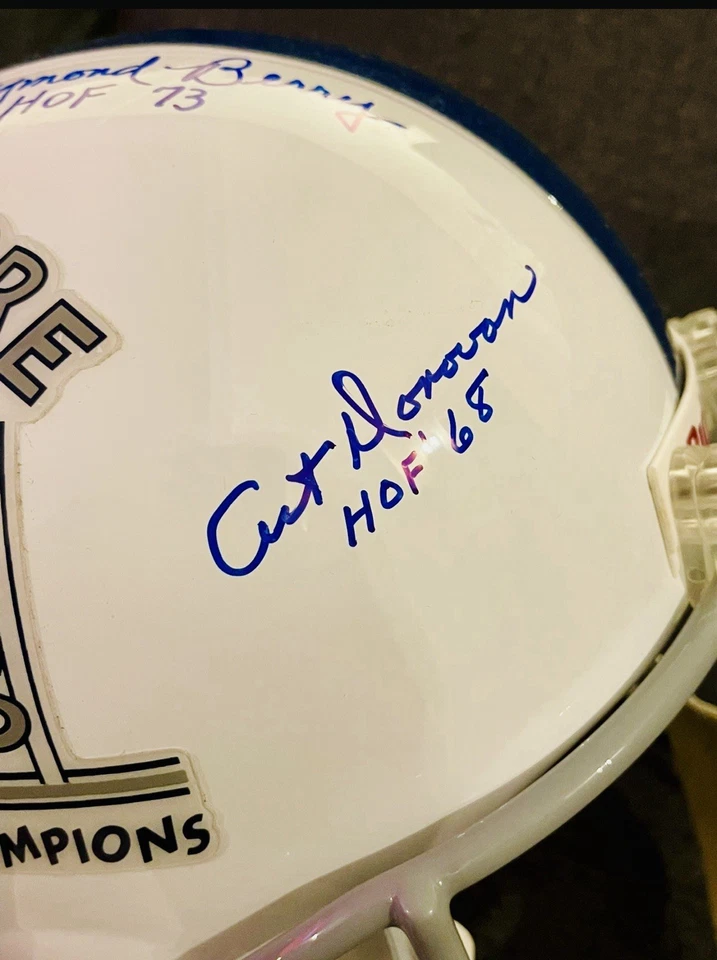 BALTIMORE/ INDY COLTS FS Rare Rep  1958 NFL Champs Helmet Signed By 4 HOFers JSA - Image 4 of 4