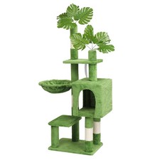 48in Plush Cat Tree,Cat Tower with Cat Condo,Cozy Hammock,Sisal Scratching Posts