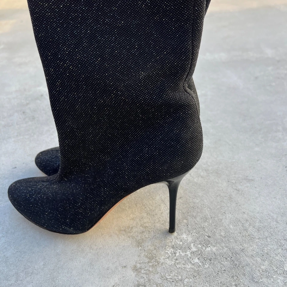 Jimmy Choo | Auténticas botas de aguja de cristal brillante Mavis negras vintage (36) Foto 4 de 4