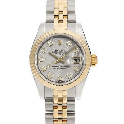 ROLEX Datejust 10P Diamond 179173G Meteolith D Nummer gebraucht Damen