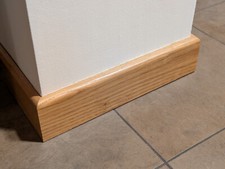 BATTISCOPA in legno MASSELLO di Rovere, finitura naturale 73x13 mm