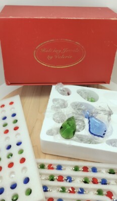 QVC HOLIDAY JEWELS ORNAMENTS CRYSTAL GARLAND ORIGINAL PACKAGED 4 DIFF. COLOR