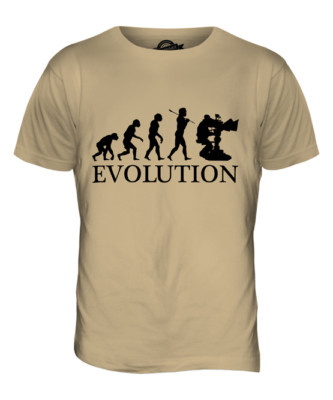 TELEVISION CAMERAMAN EVOLUTION OF MAN MENS T-SHIRT TEE TOP GIFT PHOTOGRAPHER