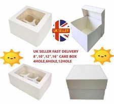 Scatole e coperchio per torte bianche 8,10,12,14,16 pollici e scatola per cupcake 1, 2, 4, 6, 12 fori/tenuta