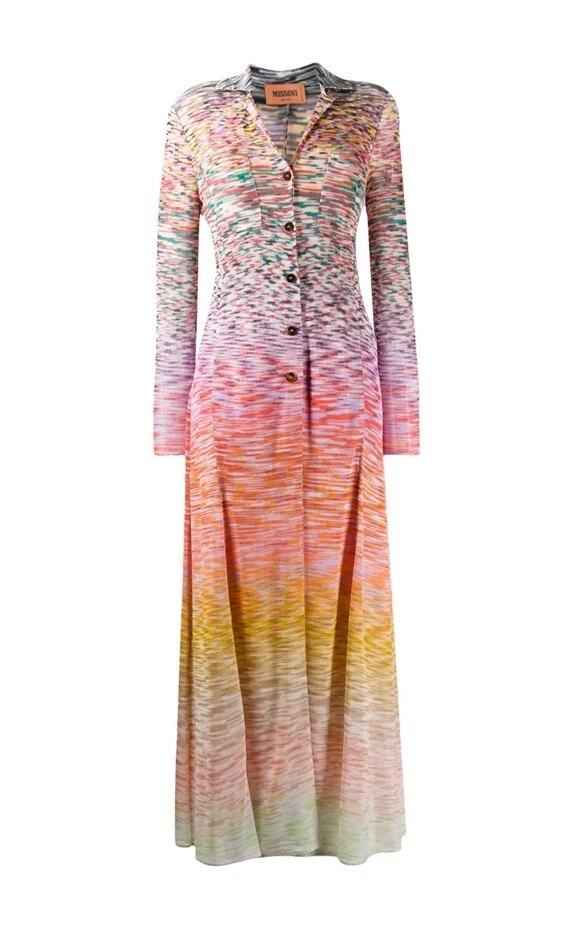 $2160 NEW MISSONI CARDIGAN COAT DRESS MIDI MAXI PINK PURPLE BLUE WHITE 38 2 40 4