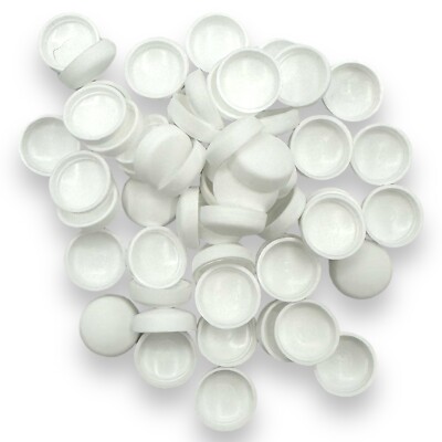 Domschraube Abdeckkappen weiß, zweiteilig matt 10/12g Snap-Caps  Unicaps Schrauben