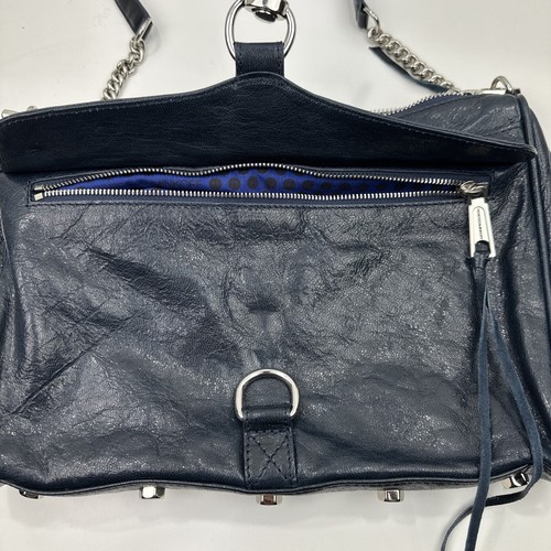 Rebecca Minkoff MAC Navy Leather Crossbody Bag with Silver Hardware - Picture 6 of 18