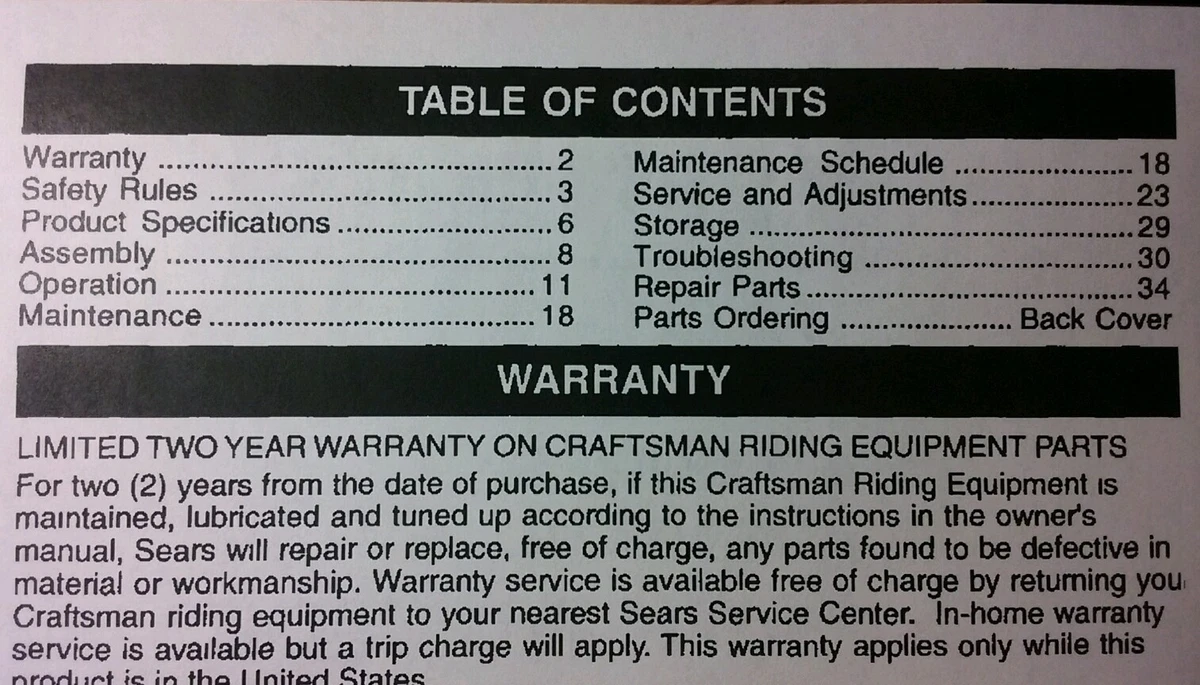 Sears LT1000 Craftsman Hyd 17 hp 42 Lawn Tractor Owner Parts Manual 917.272082