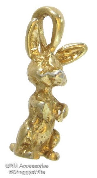 Alternate view of Bunny Rabbit Charm Pendant Gold Plated Jewelry With Lifetime Guarantee!