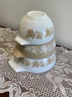 Vintage Pyrex Sandalwood Ivy Nesting Cinderella Mixing Bowls Set of 3