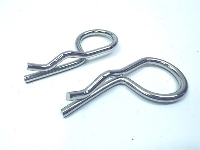 2x Replacement Hair Hood Pin Clips 3/16'' Flip-over Chrome Racing Street Hot Rod