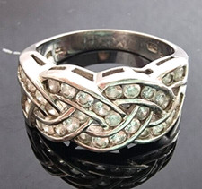 925 STERLING SILVER AND CZ LACY BAND RING SIZE 11