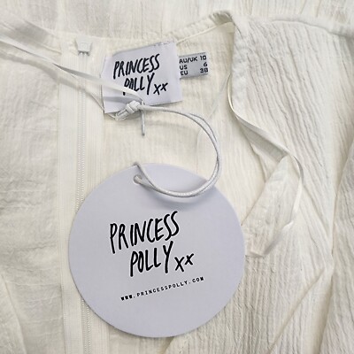 NEW Princess Polly Company For One Wrap Dress-(White, Size US 6 ) | eBay
