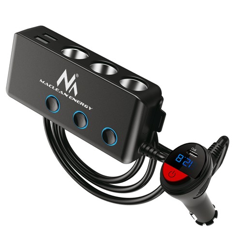 USB Zapalniczka samochodowa Gniazdo Rozdzielacz Potrójny adapter Ładowarka 12V 24V 4x Gniazda USB - Zdjęcie 2 z 10