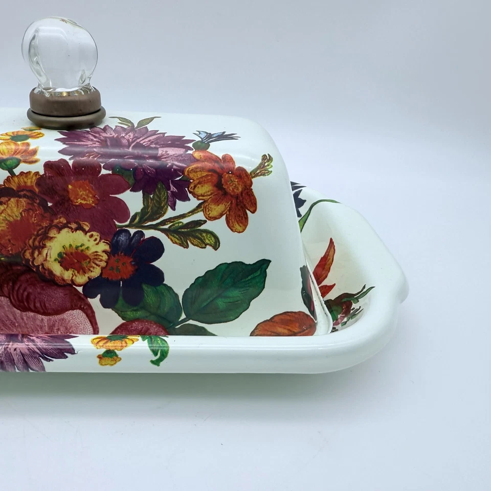 Коробка для масла Mackenzie Childs белая многоцветная цветочный рынок - Изображение 4 из 4