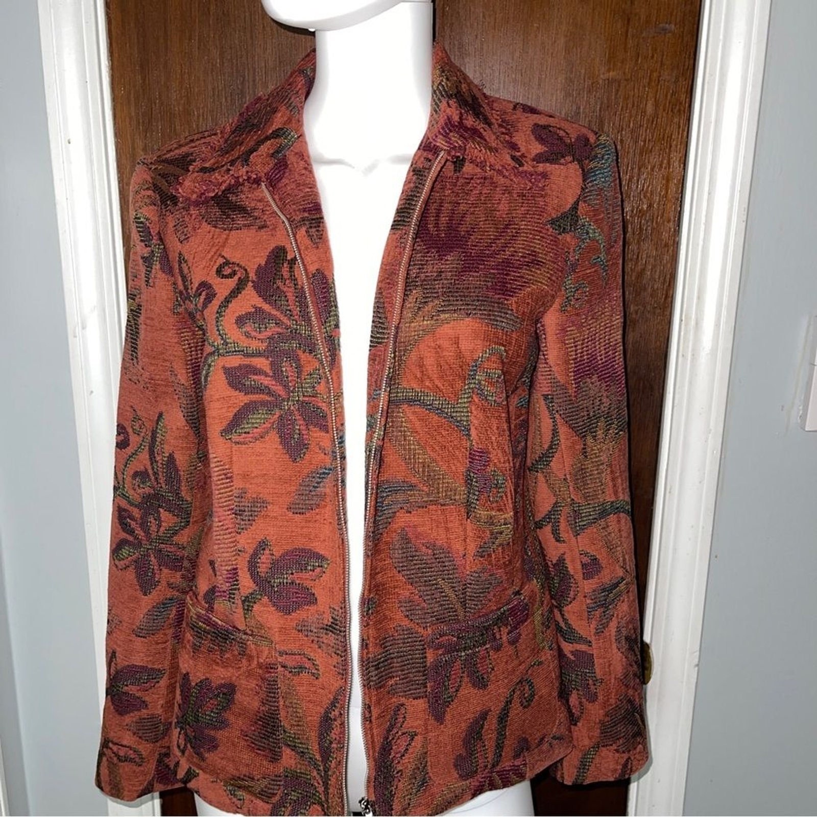 Vintage Boho Tapestry Jacket  Patchwork Fall Core… - image 3