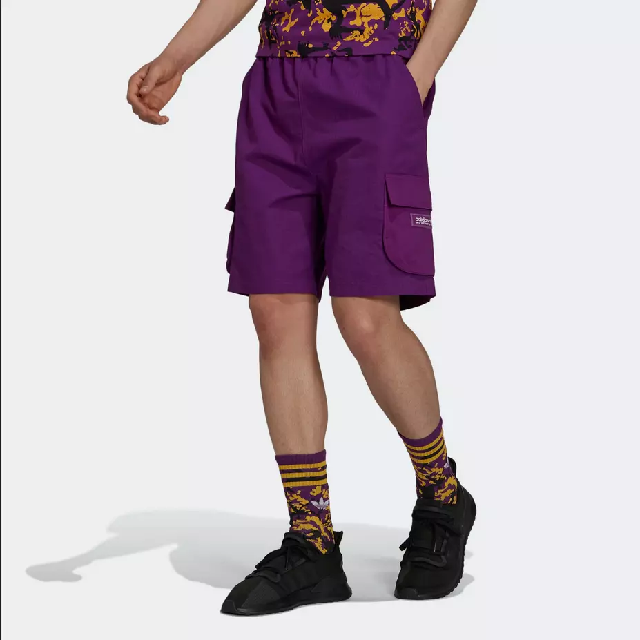 adidas Adventure Ripstop Cargo Men Shorts Hiking Fashion Glory Purple H09110