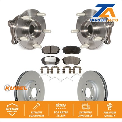Front Hub Bearing Assembly Coated Disc Brake Rotor & Pads Kit For Hyundai Sonata