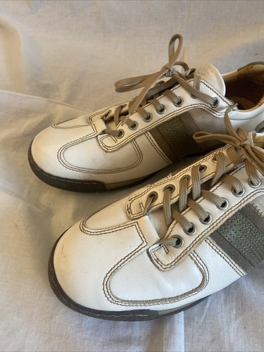 Apex Hawkins sport leather padded shoes white and Green Pro golf grip sole 41 - Afbeelding 7 van 18