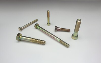 Hexagon Bolts Yellow Zinc Plated DIN 931 8.8 Many Sizes M6 M7 M8 M10