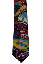 Vintage 1990s Harley Davidson Novelty Print Men's Silk Neck Tie Necktie