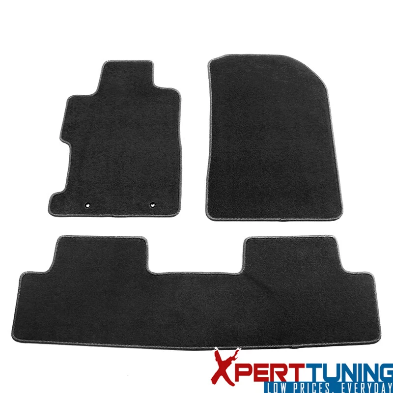 Alfombrillas negras de nailon delanteras y traseras para Honda Civic 06-11 3 piezas Foto 2 de 4
