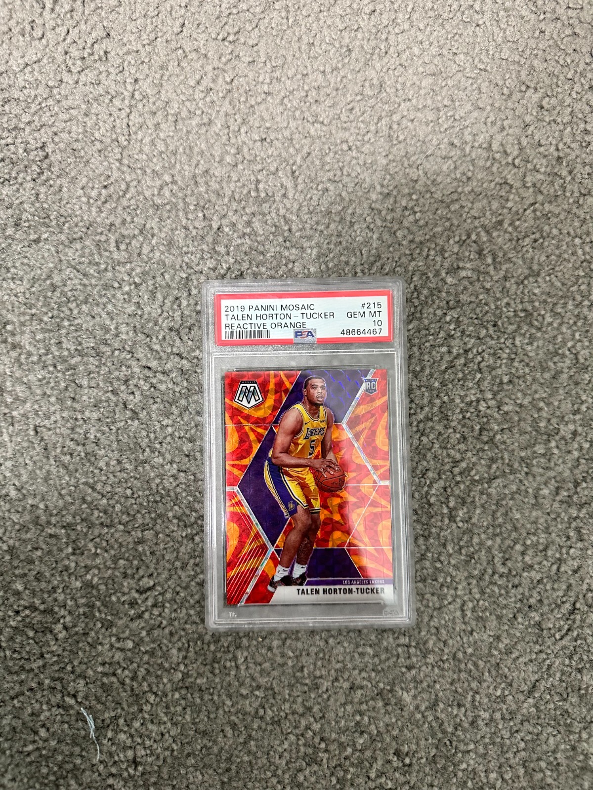 2019-20 Panini Mosaic Talen Horton Tucker Reactive Orange Rookie PSA 10 Lakers
