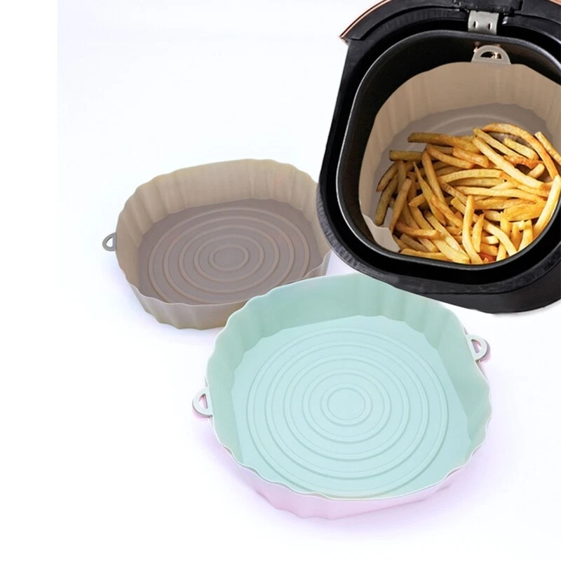 Air Fryer Baking Tray Silicone Pot Reusable Thin Round Home Kitchen Pizza Mat