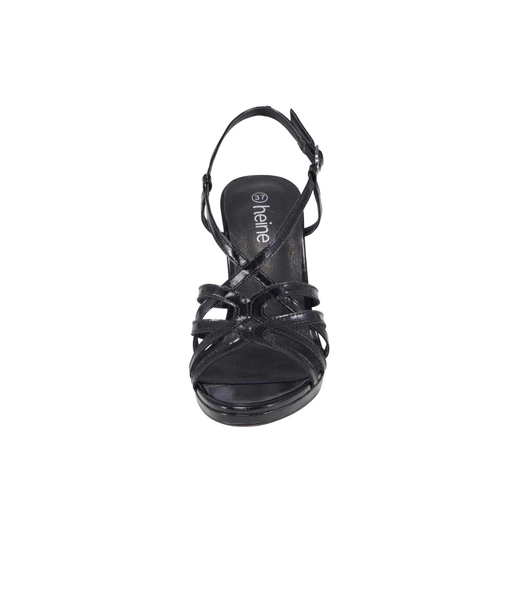 HEINE Damen Riemchensandalette, schwarz