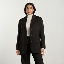 Everlane The 80's Italian Wool Blazer In Black Size 6 Pockets Lined Formal Party