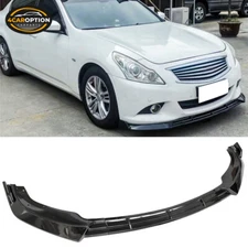 Fit 10-13 Infiniti G37 4Dr Front Bumper Lip Spoiler Splitter 3PC Gloss Black PP