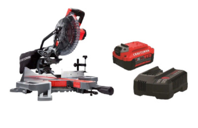 CRAFTSMAN V20 7-1/4-Inch Sliding Miter Saw Kit, Cordless (CMCS714M1)