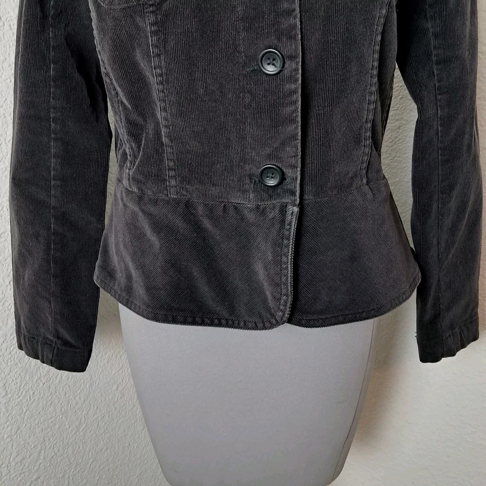 Chaqueta de pana para mujer talla S negra con botones manga larga Foto 4 de 4