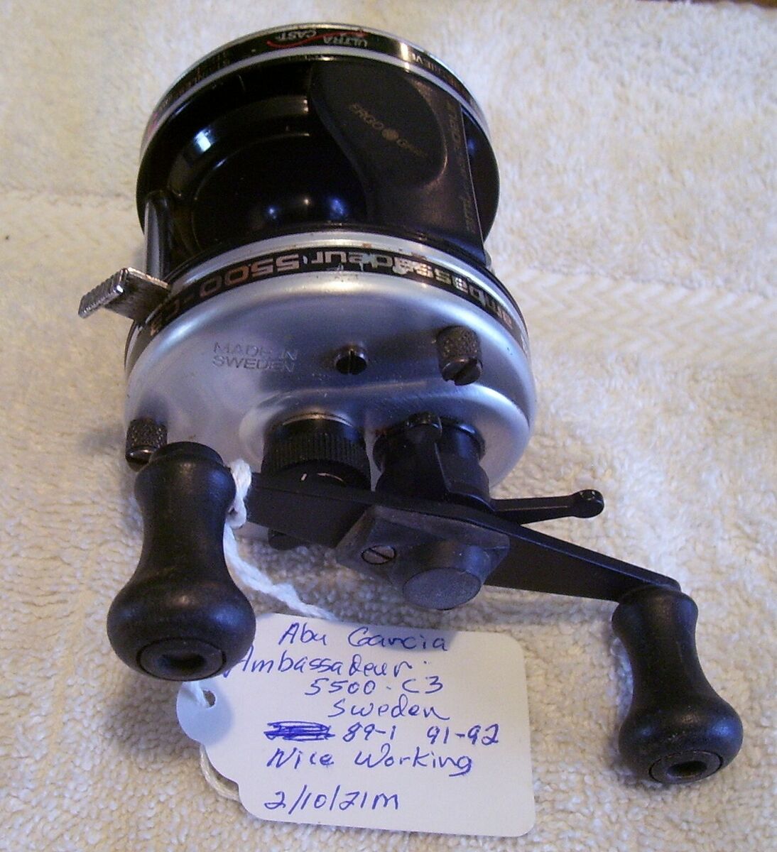 VINTAGE AMBASSADEUR 5500 C3 REEL 2/10/21M SER. #89-1 91-92 VINTAGE AMBASSADEUR 5500 C3 REEL 2/10/21M SER. #89-1 91-92