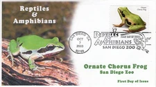 AO-3817-3, 2003, Reptiles and Amphibians, Add-on Cachet, First Day of Issue, San