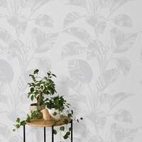 Vliestapete Blattmuster Dschungel Textil Optik Hellgrau 10459-31 (2,19€/1Qm)